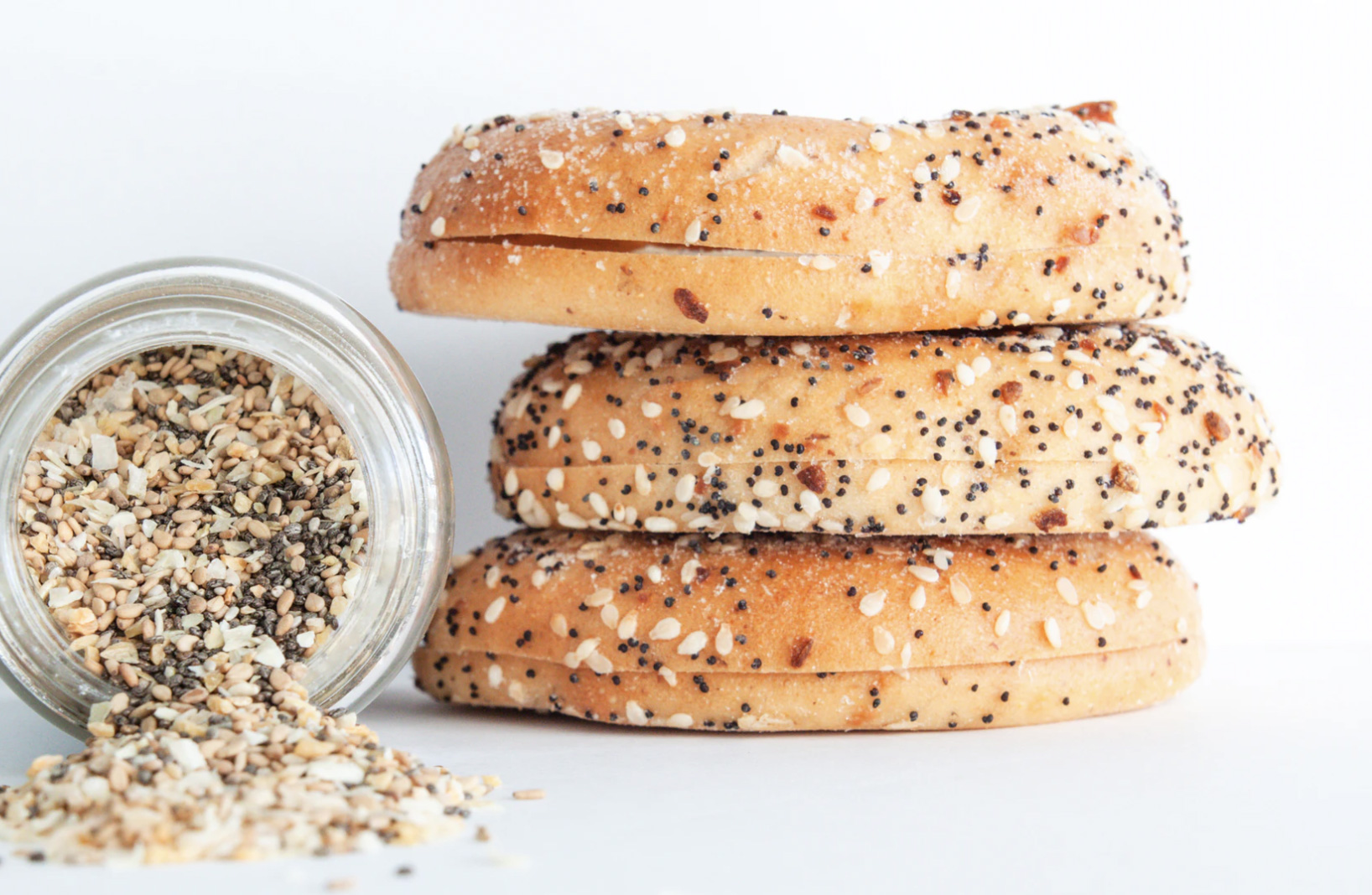 A stack of bagels