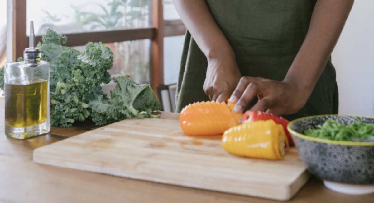 Cutting vegetables for meal